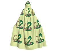 YYHHAOFA Halloween Adult Hooded Cape for Parties and Cosplay Costumes Sunflower seeds earthworm snake Pattern