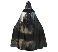 YYHHAOFA Halloween Adult Hooded Cape for Parties and Cosplay Costumes Werewolf HD Pattern