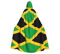 YYHHAOFA Halloween Adult Hooded Cloak Full Length Cape | For Cosplay Parties Jamaica Flag Pattern