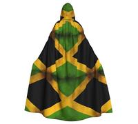 YYHHAOFA Halloween Adult Hooded Cloak Full Length Cape | For Cosplay Parties Old Jamaican Flag Pattern