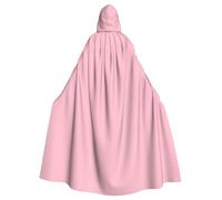 YYHHAOFA Halloween Adult Hooded Cloak Full Length Cape | For Cosplay Parties Solid Color Pink Pattern