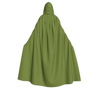 YYHHAOFA Halloween Adult Hooded Cloak Full Length Cape | For Cosplay Parties Solid Dark Green Pattern