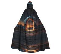 YYHHAOFA Halloween Hooded Cloak for Adults, Long Polyester Cape | For Cosplay, Stage & Party The Entrance To The Dream Prints
