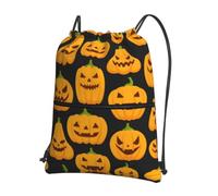 YYHHAOFA Halloween Pumpkin Patterns Prints Drawstring Zipper Backpack - Lightweight Water-Resistant Gym Duffel Bag with Pocket for Travel Sports Yoga