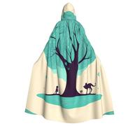 YYHHAOFA Happiness under the big tree Printed Halloween Adult Hooded Cloak is a super large, comfortable, and durable cloak