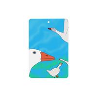 YYHHAOFA happy white goose Prints Rectangle Car Air Fresheners Cards Set of 6 Pieces : Hanging Scented Cards for bedroom Bathroom Car Interior Decor