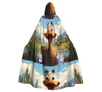 YYHHAOFA happy wild duck Prints Halloween Adult Hooded Cloak is a super large, comfortable, and durable cloak designed for adults
