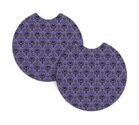 YYHHAOFA Haunted Mansion Prints Car Cup Coasters 2-Pack - Stylish Drink Protectors: Keep Your Ride Clean & Fresh!