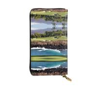 YYHHAOFA Hawaii Beach Golf Course Prints Leather Long Clutch Wallet : Comfortable, Lightweight,Fashion, Durable 7.48 x 4.13 in
