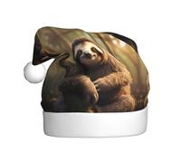 YYHHAOFA Hug tree sloth Picture Christmas Hat for Adult for men and women clothing headband for festive occasions