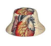 YYHHAOFA Human Anatomy Heart Chart Printing Reflective Bucket Hat Lightweight, Breathable, Foldable for Men & Women Black