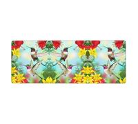 YYHHAOFA Hummingbirds Red Flower Hibiscus Prints Mouse Pad 12x31.5in