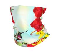 YYHHAOFA Hummingbirds Red Flower Hibiscus Prints Multifunctional Sport Headband - Seamless, Breathable, Quick-Dry Throw for Hiking, Biking & Travel