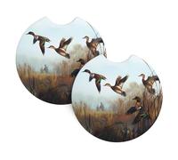 YYHHAOFA Hunting Flying Wild Prints Car Cup Coasters 2-Pack - Engineered Neoprene Layers: Heat, Spill & Scratch Defense