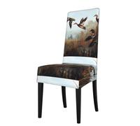 YYHHAOFA Hunting Flying Wild Prints dining chair cover is easy to disassemble and made of high resilience fabric that is wear-resistant