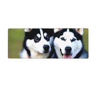 YYHHAOFA Husky Dogs Pattern Extra Large Mouse pad Mousepad Computer Office Gaming Keyboard Thickened Version 12x31.5in