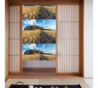 YYHHAOFA Jeju Island Korea Printed Curtain two Pieces Spliced 34x56in Fabric curtains, room dividers Fabric, Smooth & Not Easily Wrinkled