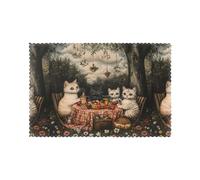 YYHHAOFA Kittens going on a field trip Pattern Durable placemat, waterproof, easy to clean, heat-resistant, anti slip placemat set