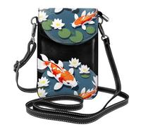 YYHHAOFA Koi Plays Lotus Pattern Small Leather Women'S Crossbody Flip Phone Bag, Waterproof And Durable