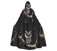 YYHHAOFA Late Night Owl Printed Halloween Adult Hooded Cloak is a super large, comfortable, and durable cloak