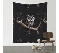YYHHAOFA Late Night Owl Prints 60x51in Wall Tapestry - Durable Polyester Throw Blanket for Dorm Decor, Beach Picnics & Versatile Room Layering