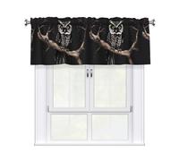 YYHHAOFA Late Night Owl Prints Cozy Kitchen Window Layer - 54x18 Inch Peach Skin Valance for a Brighter Home