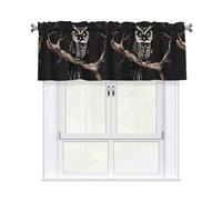 YYHHAOFA Late Night Owl Prints Cozy Kitchen Window Layer - 54x18 Inch Peach Skin Valance for a Brighter Home