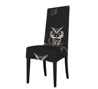 YYHHAOFA Late Night Owl Prints Dining Chair Throws - Stretch Slipcovers Revitalize Your Seating with Easy Style & Easy Care