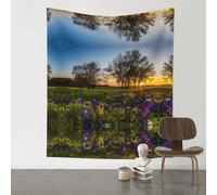 YYHHAOFA Lavender Meadow at Sunset Spring Prints 60x51in Wall Tapestry Boho Chic Dorm Decor & Beach Throw Blanket