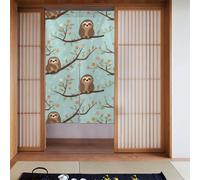 YYHHAOFA lazy cute sloth hanging the branches Pattern Door curtain partition splicing privacy protection suitable for kitchen, bathroom, room 34x56in