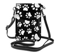 YYHHAOFA Leather Crossbody Small Cell Phone Purse 7.6x4.9in Bear Paw Print Picture For Walking, Camping, Shopping, Travel, And Outdoor Use