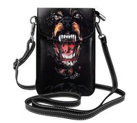 YYHHAOFA Leather Crossbody Small Cell Phone Purse 7.6x4.9in Cool Rottweiler Dog Art Picture For Walking, Camping, Shopping, Travel, And Outdoor Use