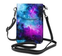 YYHHAOFA Leather Crossbody Small Cell Phone Purse 7.6x4.9in Cool Star River Picture For Walking, Camping, Shopping, Travel, And Outdoor Use