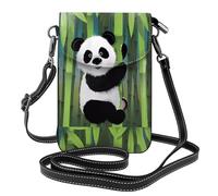 YYHHAOFA Leather Crossbody Small Cell Phone Purse 7.6x4.9in Curious Baby Panda Picture For Walking, Camping, Shopping, Travel, And Outdoor Use