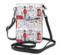 YYHHAOFA Leather Crossbody Small Cell Phone Purse 7.6x4.9in I Love London Picture For Walking, Camping, Shopping, Travel, And Outdoor Use