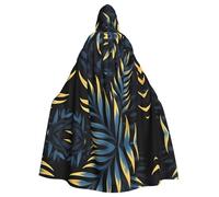 YYHHAOFA Leaves In The Dark Pattern Halloween Adult Hooded Cape Men'S And Women'S Clothing Mantle Role-Playing