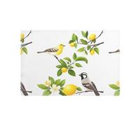YYHHAOFA Lemon Flowers and Bird Pictures Prints Placemats Set of 6 12x18in - Create Cozy Table Settings for Everyday Moments & Special Gatherings