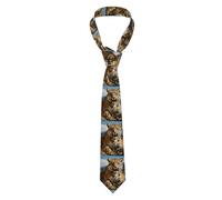 YYHHAOFA Leopard in search of prey Picture Men's Necktie for Business, Daily Wear, Work, Birthdays, Weddings, Parties, Banquets Easy Care 57X3.1 In