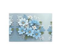 YYHHAOFA Light Blue Flowers Prints Placemats Set of 6 12x18in - Create Cozy Table Settings for Everyday Moments & Special Gatherings