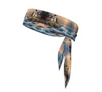 YYHHAOFA Lighthouse Diamond Painting Picture Sports headscarf, sweat absorbing and breathable, motion headband, double-sided kerchief