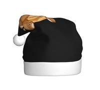 YYHHAOFA Little bear eating bread Pattern Christmas Hat for Adult Making It a Fun and Durable Gift for Men and Women