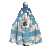 YYHHAOFA Little Bear On The Cloud Printed Halloween Adult Hooded Cloak is a super large, comfortable, and durable cloak