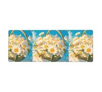 YYHHAOFA Little Daisies In The Flower Basket Printed Extra Large Mouse Pad, Computer Office Anti Slip Gaming Keyboard Thickened Version 12x31.5in