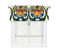 YYHHAOFA Little Fat Tiger Head Prints Cozy Kitchen Window Layer - 54x18 Inch Peach Skin Valance for a Brighter Home