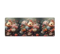 YYHHAOFA Little Fish In The Flower Basket Printed Extra Large Mouse Pad, Computer Office Anti Slip Gaming Keyboard Thickened Version 12x31.5in