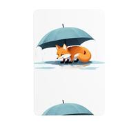 YYHHAOFA Little fox hiding from the rain Prints Tin decorative painting 8x12in Made of tinplate, wear-resistant and durable