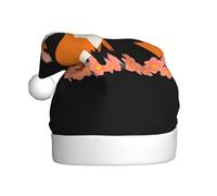 YYHHAOFA Little fox in the petals Pattern Christmas Hat for Adult Making It a Fun and Durable Gift for Men and Women