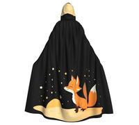 YYHHAOFA Little Fox In The Starry Sky Pattern Halloween Adult Hooded Cape Men'S And Women'S Clothing Mantle Role-Playing