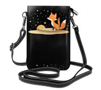 YYHHAOFA Little Fox In The Starry Sky Pattern Small Leather Women'S Crossbody Flip Phone Bag, Waterproof And Durable