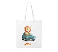 YYHHAOFA Little lion in the car Prints Woman Canvas Tote Bag Strong and durable for traveling, shopping, Daily One Size